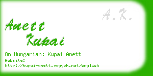 anett kupai business card